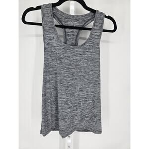 Jockey Womens Sz L Loose Fit Athletic Tank Top Gray Heathered Performance
